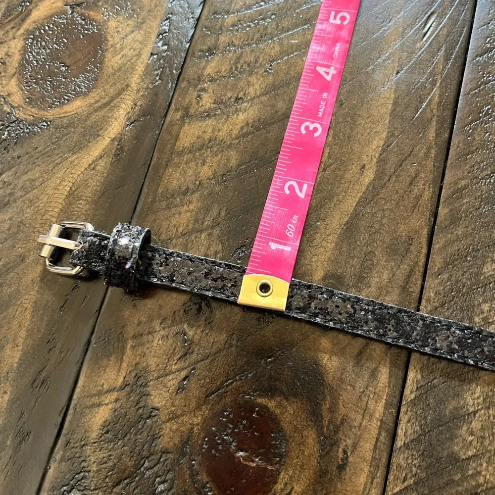 Girls Black Glitter Belt
